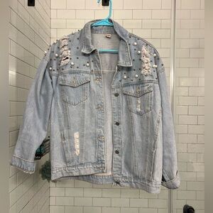Studded, distressed Jean jacket